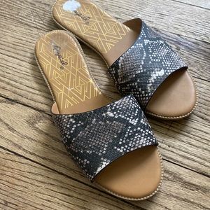 Snake print sandals